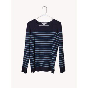 Liz Claiborne Sweater Medium Long Sleeve Striped Knit
